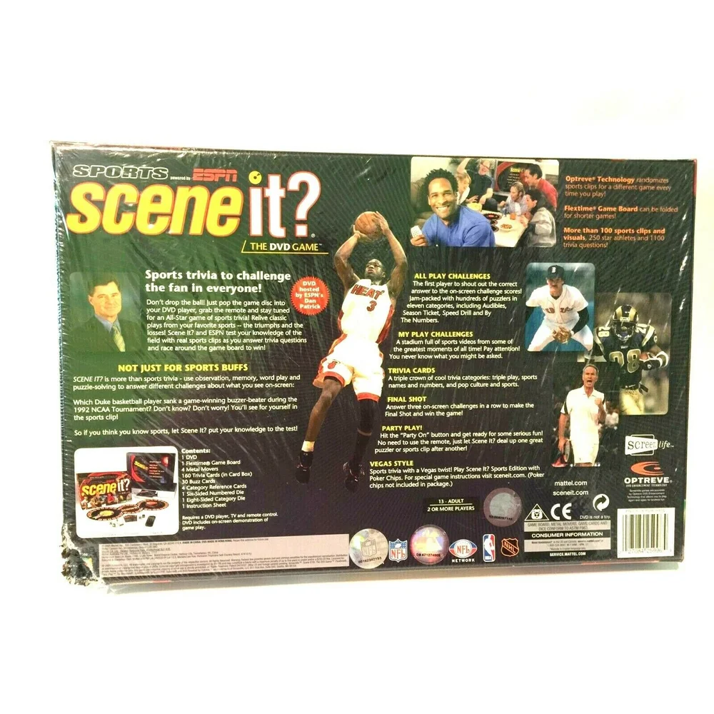 New 2005 Mattel Scene it ESPN/DVD Game Sports NIB Sports Trivia Family Fun Night